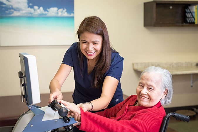 patient during physical therapy